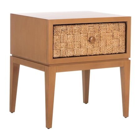 Safavieh 25 x 23 x 20 in. Armand Woven Wood Nightstand, Natural & Dark Brown SFV1304B